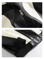 Men's Colour-Block Faux Leather Jacket