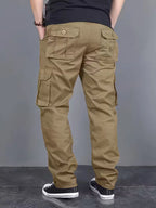 Men's Straight-Leg Cargo Trousers in Black