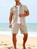 Men's Short-Sleeve Shirt and Cargo Shorts Set