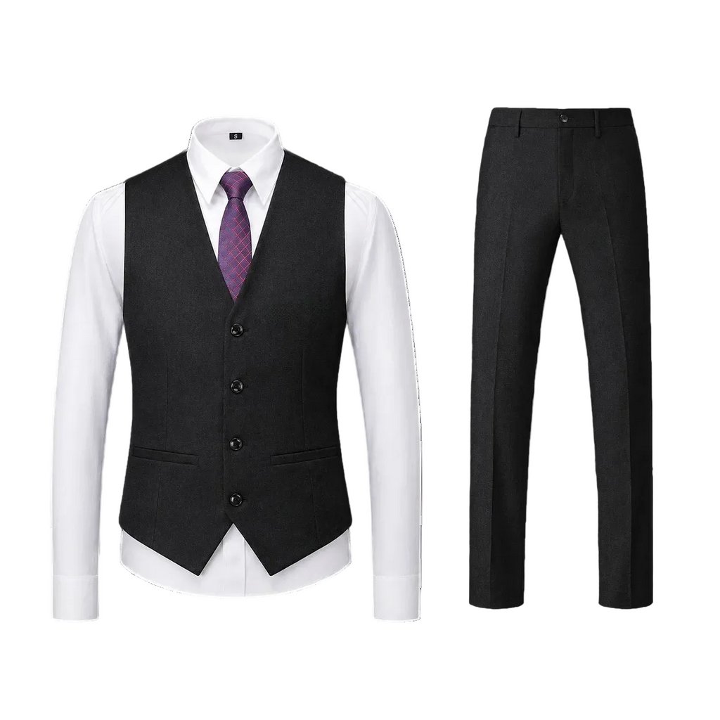 Men's Tailored Tweed Suit Set – Three-Piece Styling