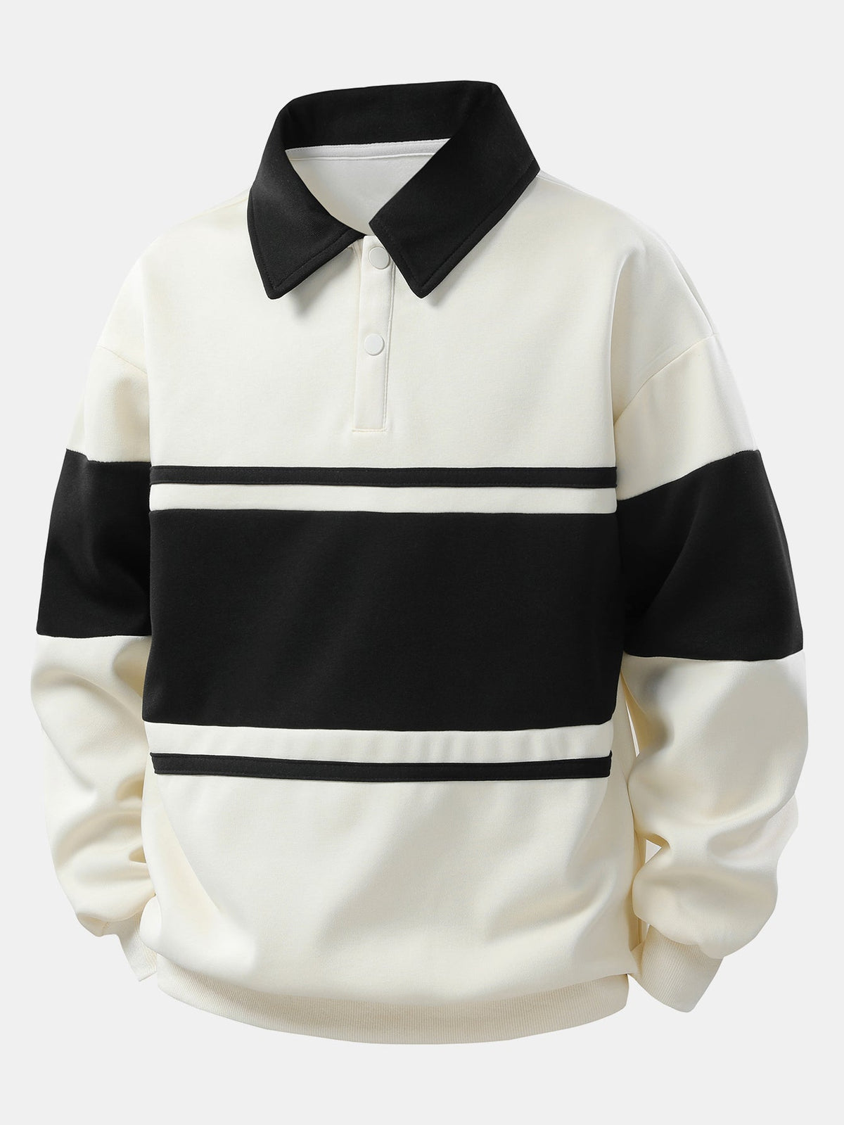 Men's Relaxed Fit Colour Block Polo Sweatshirt