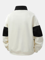 Men's Relaxed Fit Colour Block Polo Sweatshirt