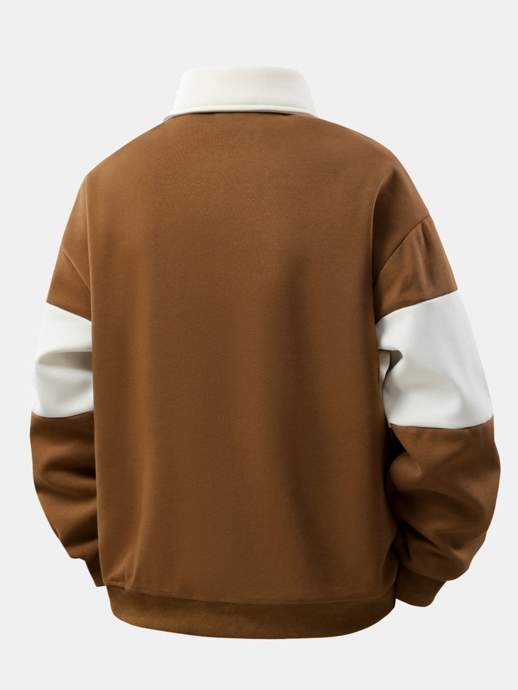 Men's Relaxed Fit Colour Block Polo Sweatshirt