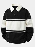 Men's Relaxed Fit Colour Block Polo Sweatshirt