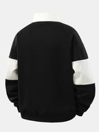 Men's Relaxed Fit Colour Block Polo Sweatshirt