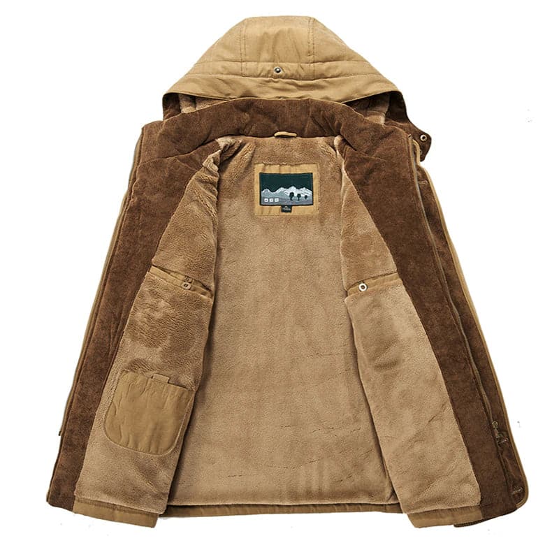 Men's Fleece-Lined Multi-Pocket Winter Parka
