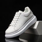 Men's Urban Leather-Look Trainers – Lightweight Platform Sole