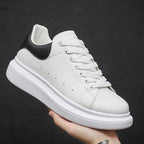 Men's Urban Leather-Look Trainers – Lightweight Platform Sole