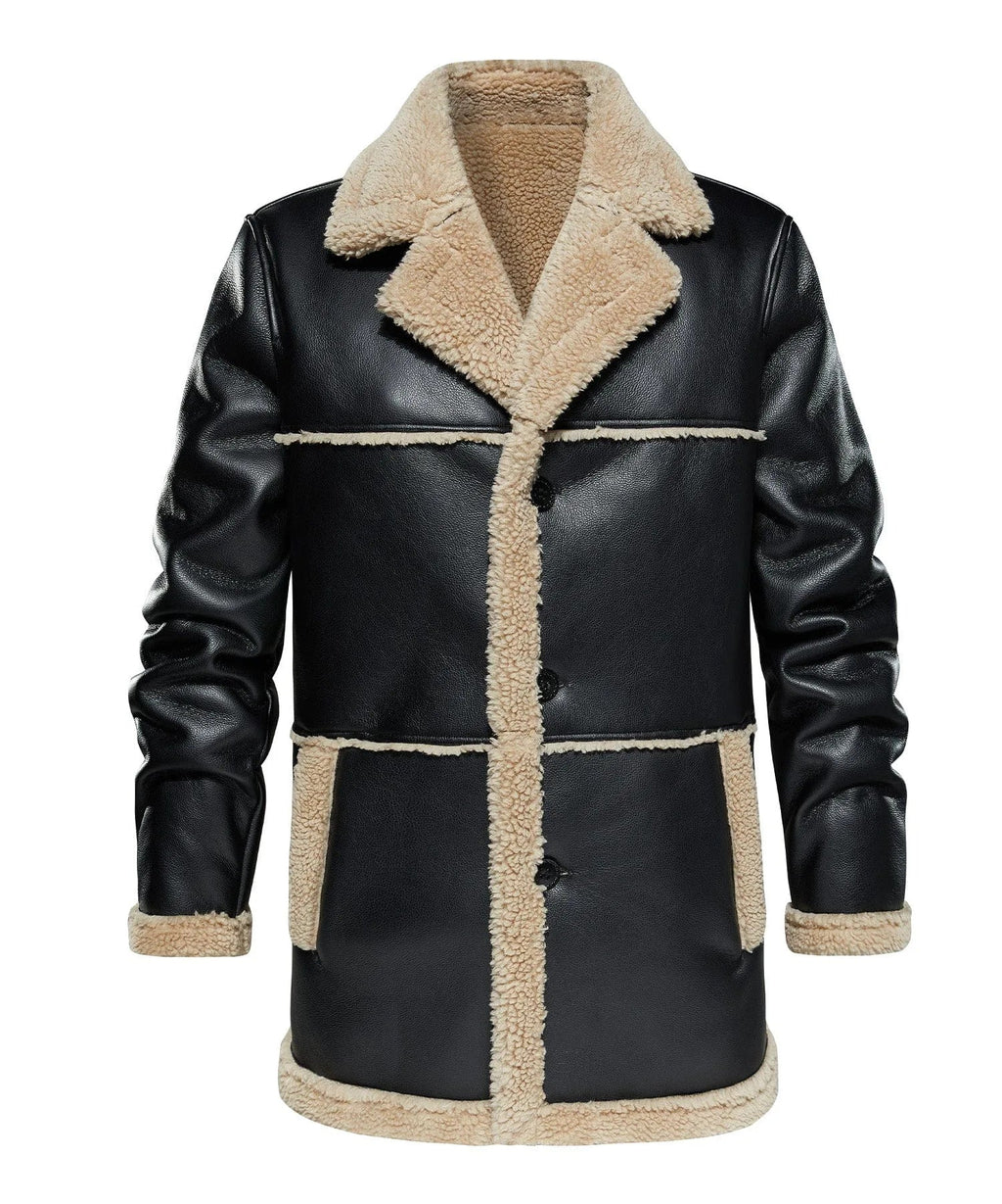 Men's Bomber Jacket with Faux Shearling