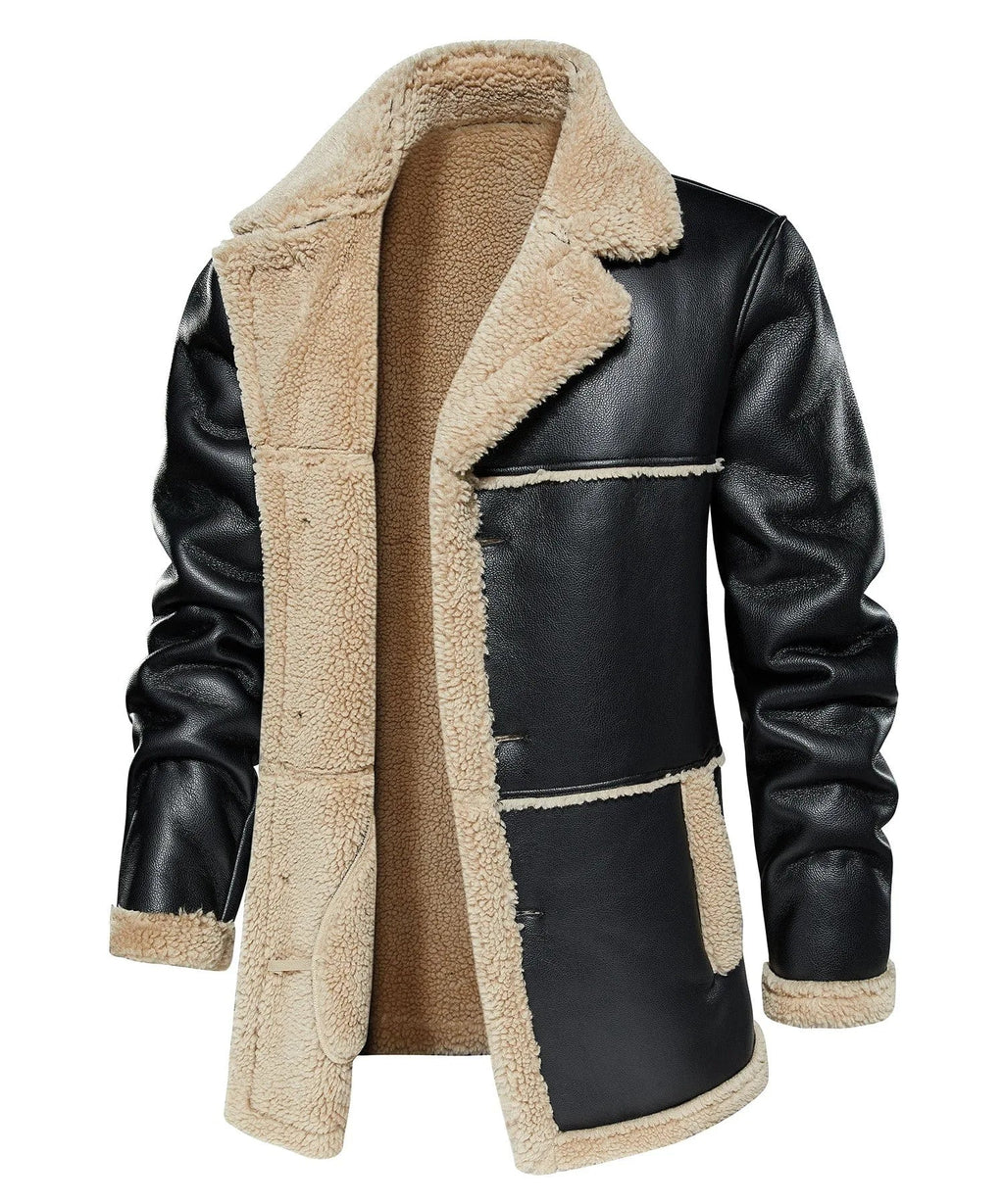 Men's Bomber Jacket with Faux Shearling
