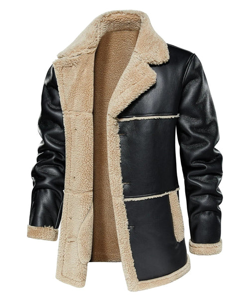 Men's Bomber Jacket with Faux Shearling