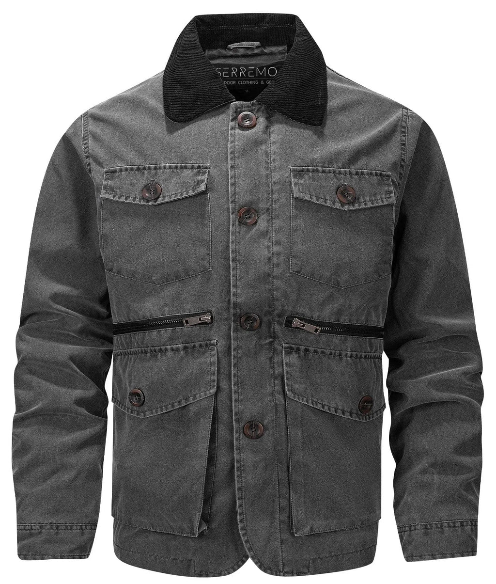 Men's Parka with Corduroy Collar
