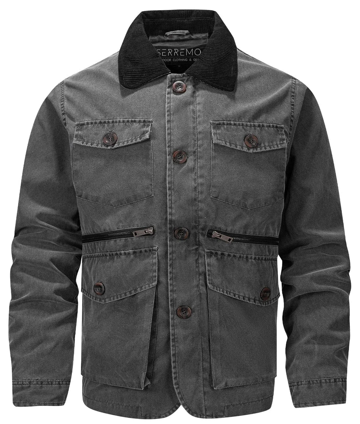 Men's Parka with Corduroy Collar