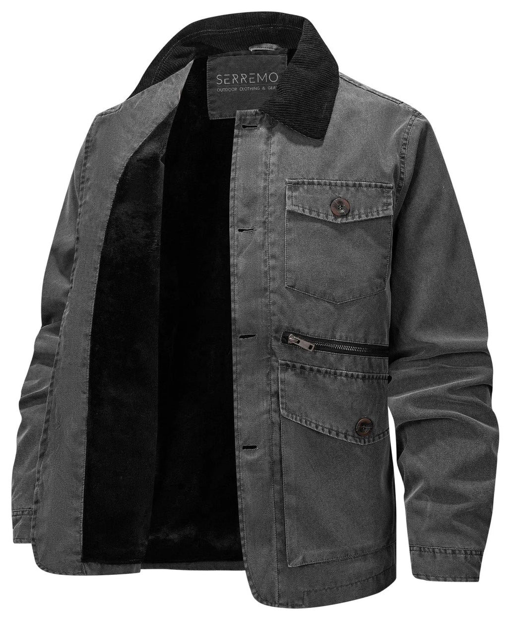 Men's Parka with Corduroy Collar