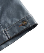 Men's Leather-look Jacket with Button Front