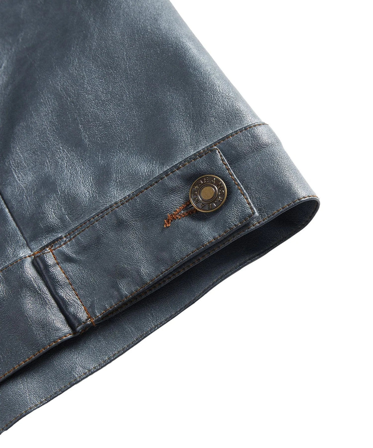 Men's Leather-look Jacket with Button Front