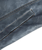Men's Leather-look Jacket with Button Front