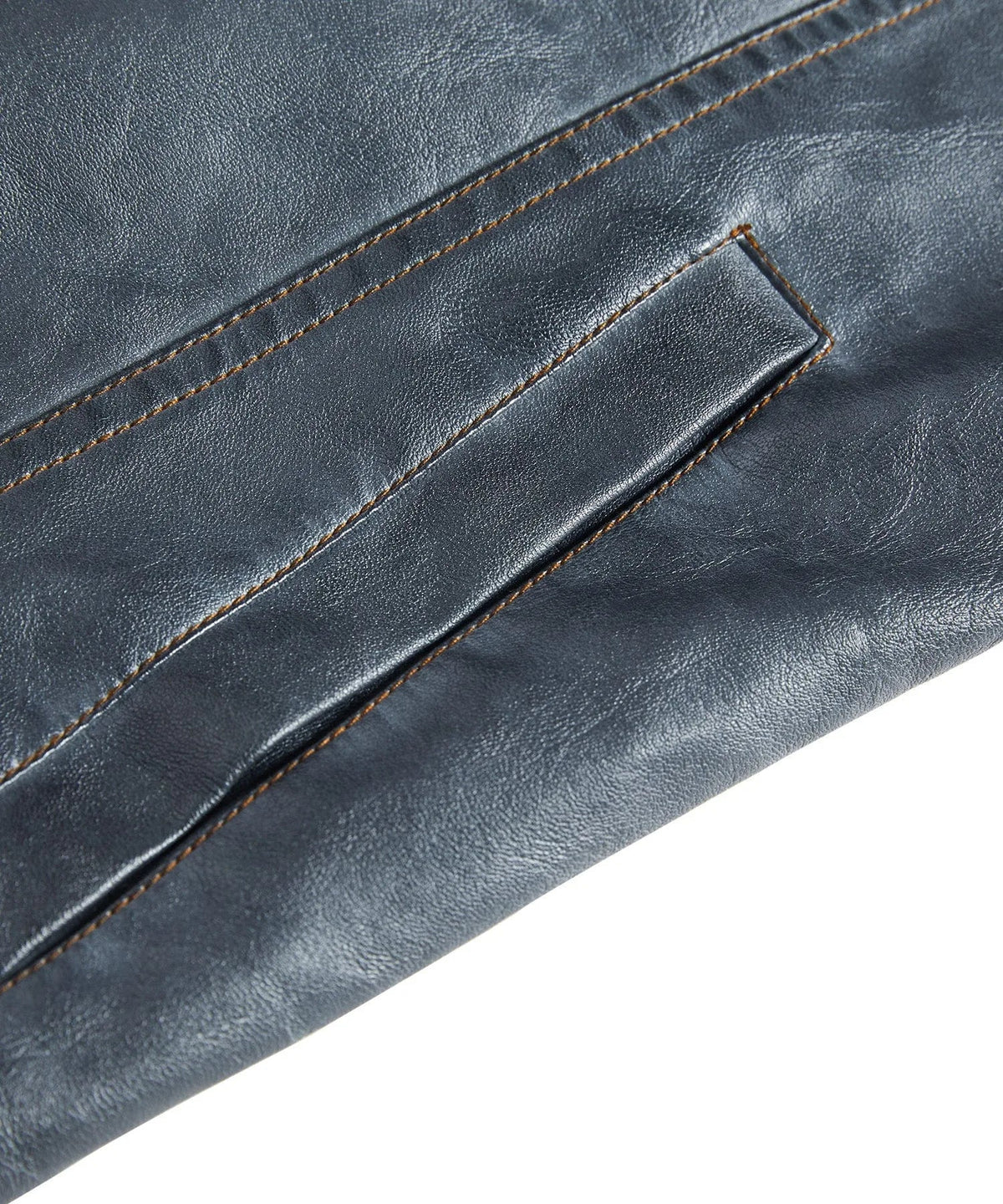 Men's Leather-look Jacket with Button Front