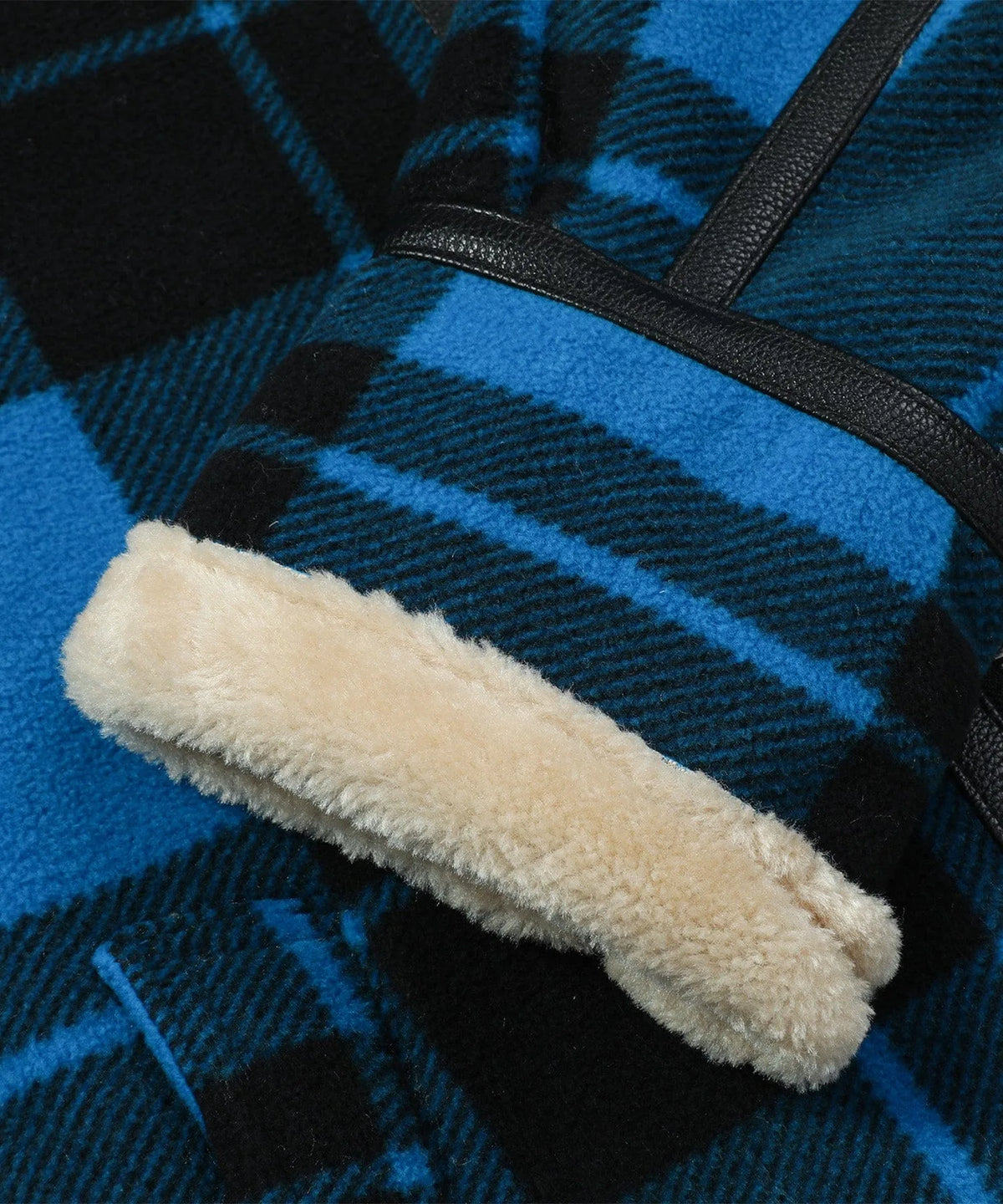 Men's Bomber Jacket in Plaid with Faux Shearling