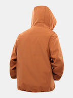 Men's Lightweight Hooded Anorak Windbreaker with Quarter Zip