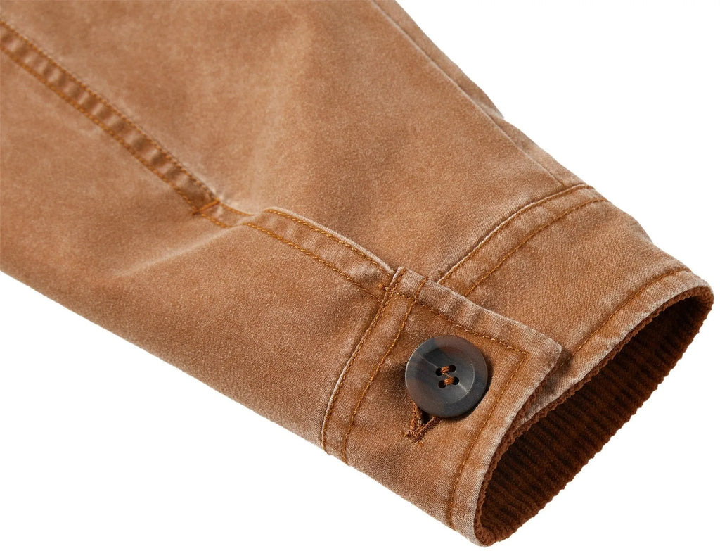 Men's Parka with Corduroy Collar