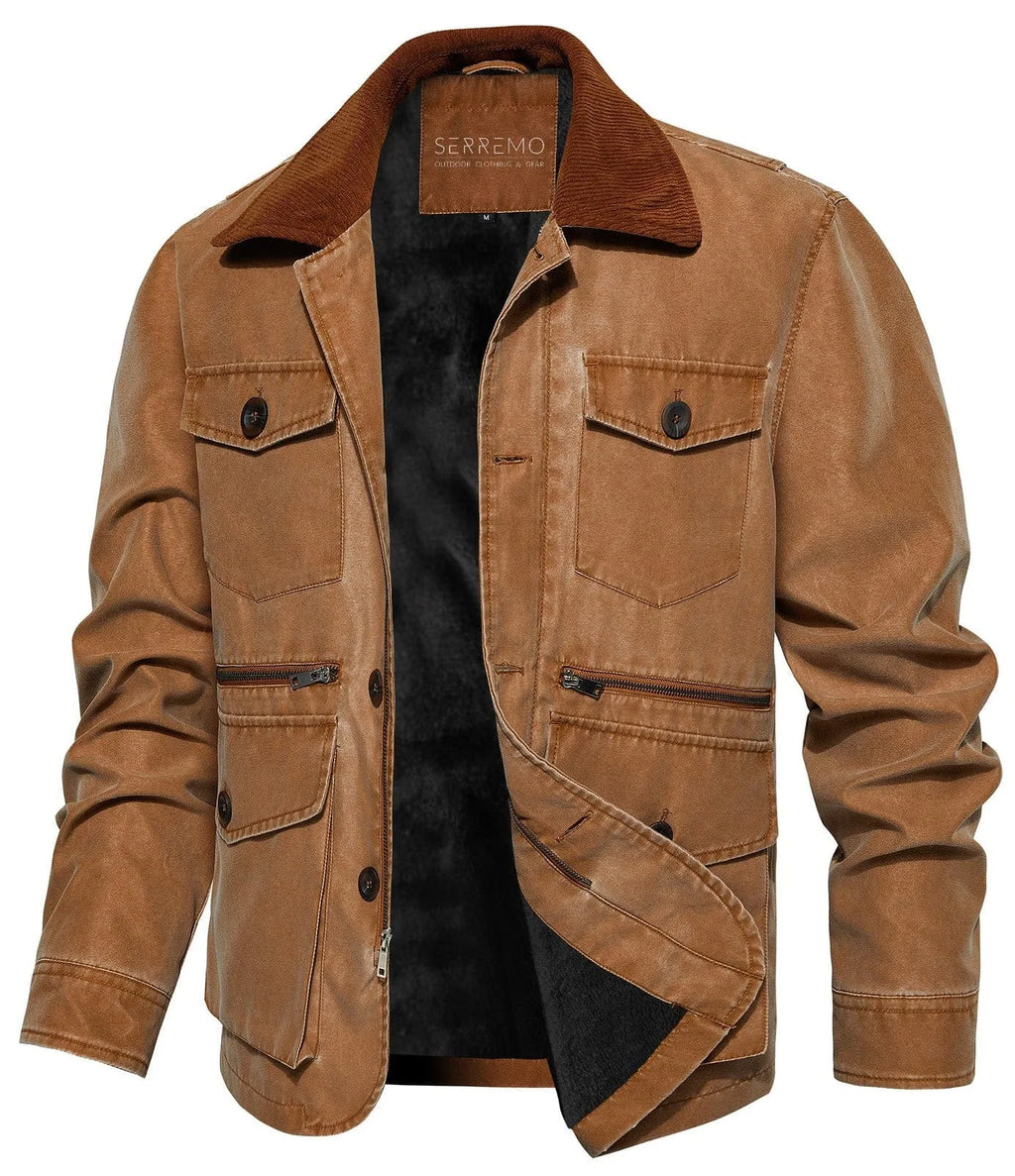 Men's Parka with Corduroy Collar