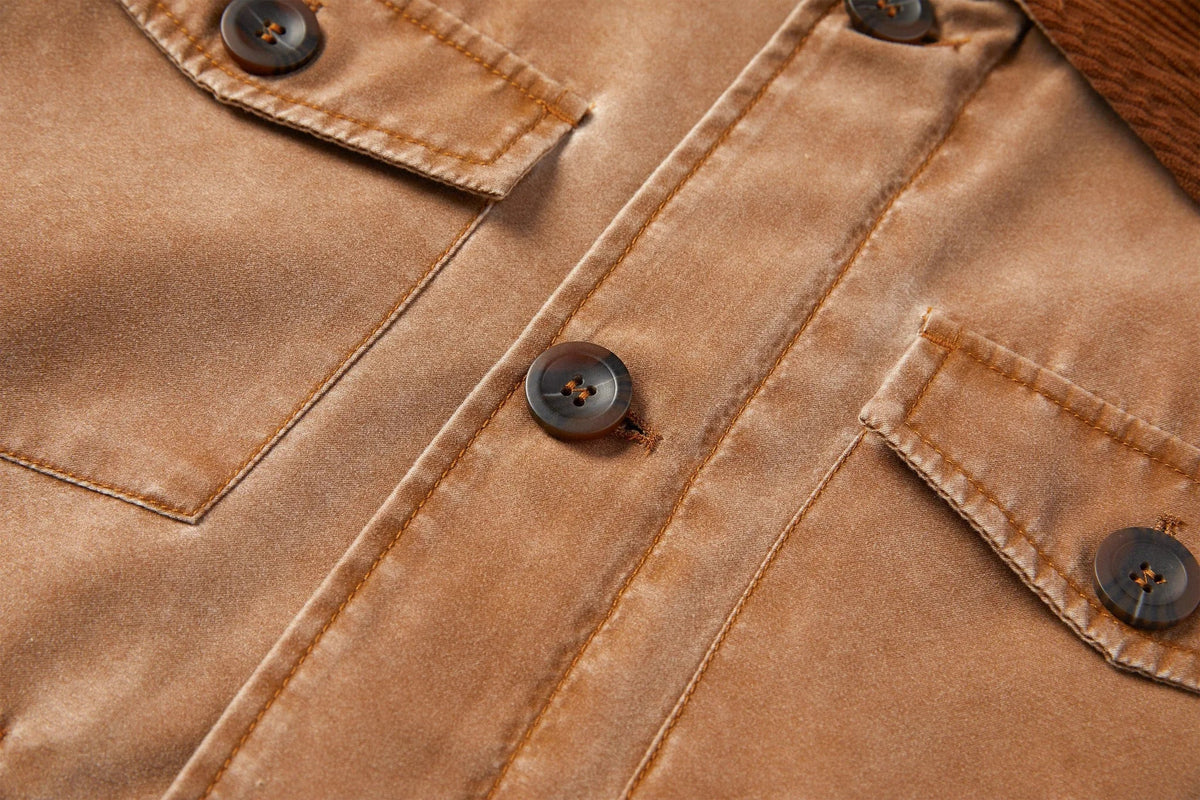 Men's Parka with Corduroy Collar