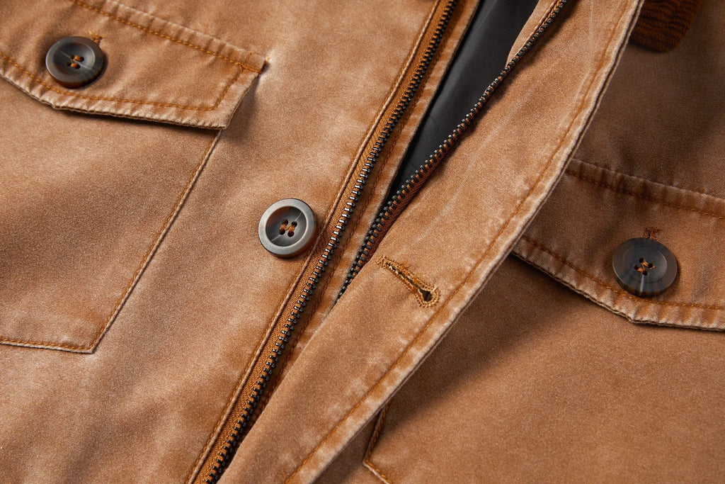 Men's Parka with Corduroy Collar