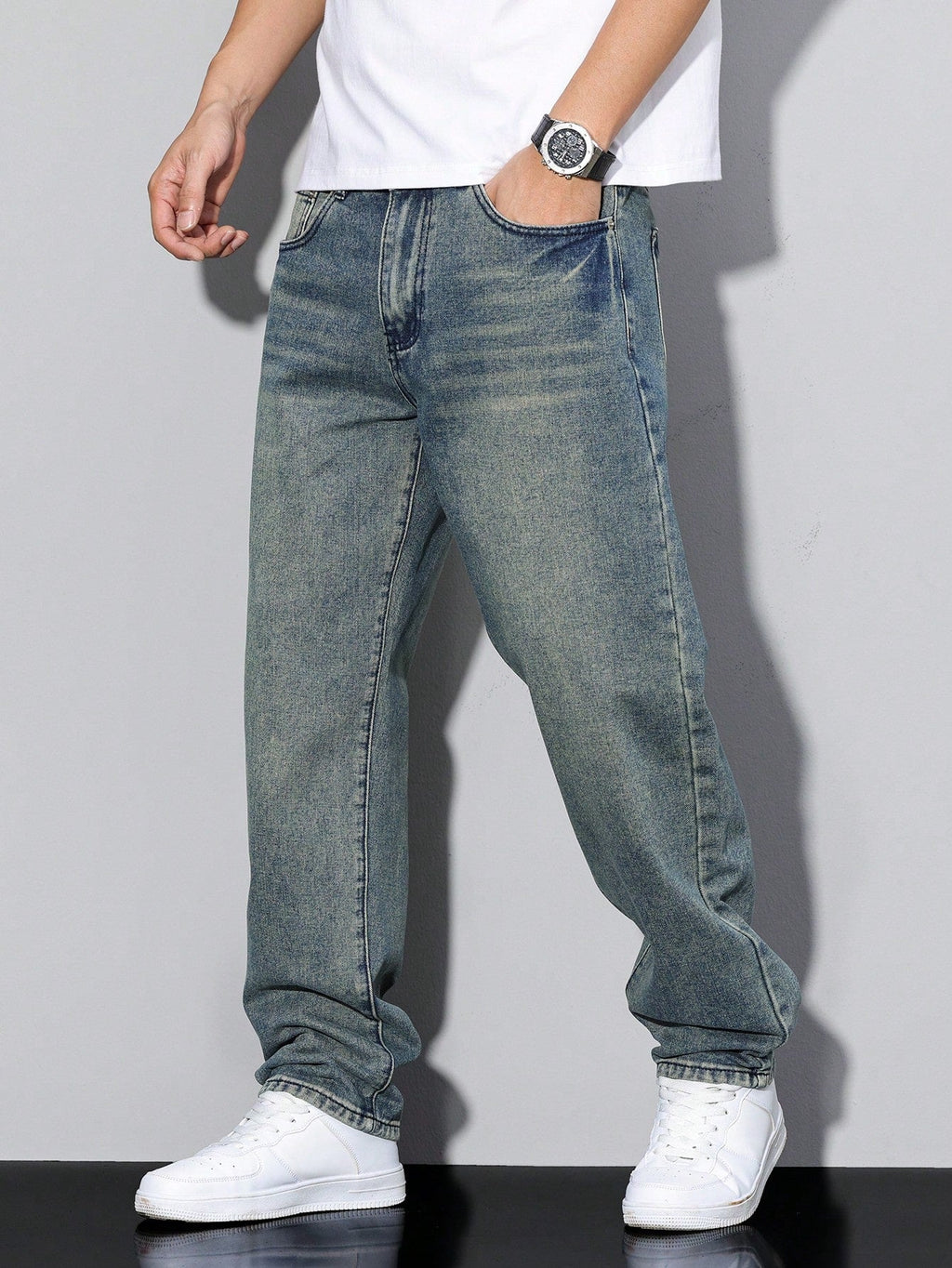Men's Baggy Jeans – Loose Fit, 8 Washes
