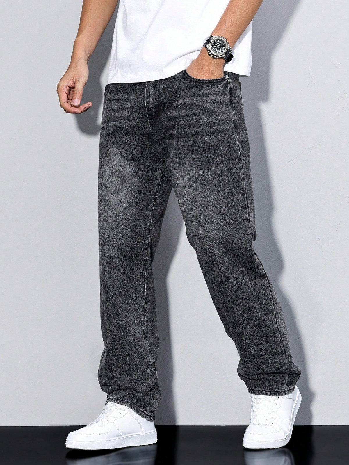 Men's Baggy Jeans – Loose Fit, 8 Washes