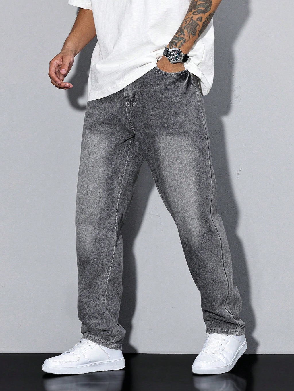Men's Baggy Jeans – Loose Fit, 8 Washes
