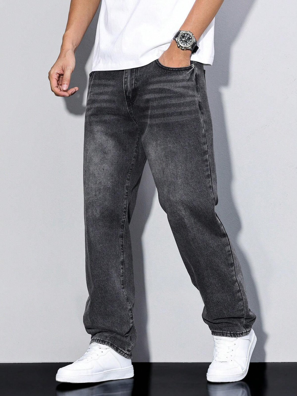 Men's Baggy Jeans – Loose Fit, 8 Washes