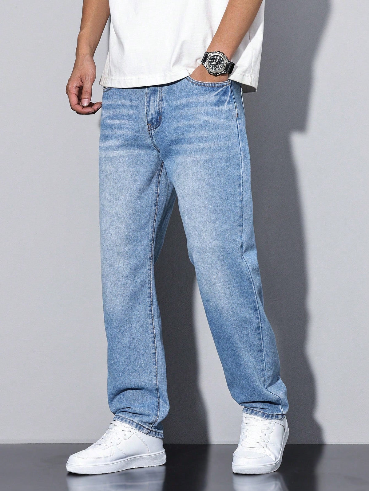 Men's Baggy Jeans – Loose Fit, 8 Washes