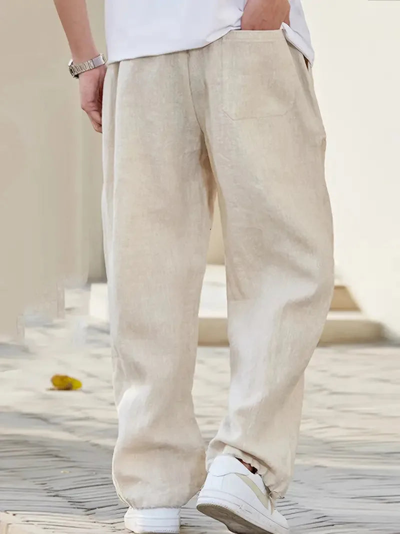 Men's Baggy Linen Drawstring Trousers