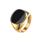 Men's Stainless Steel Signet Ring – Bold Vintage-Inspired Statement
