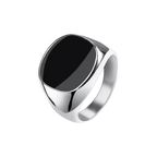 Men's Stainless Steel Signet Ring – Bold Vintage-Inspired Statement