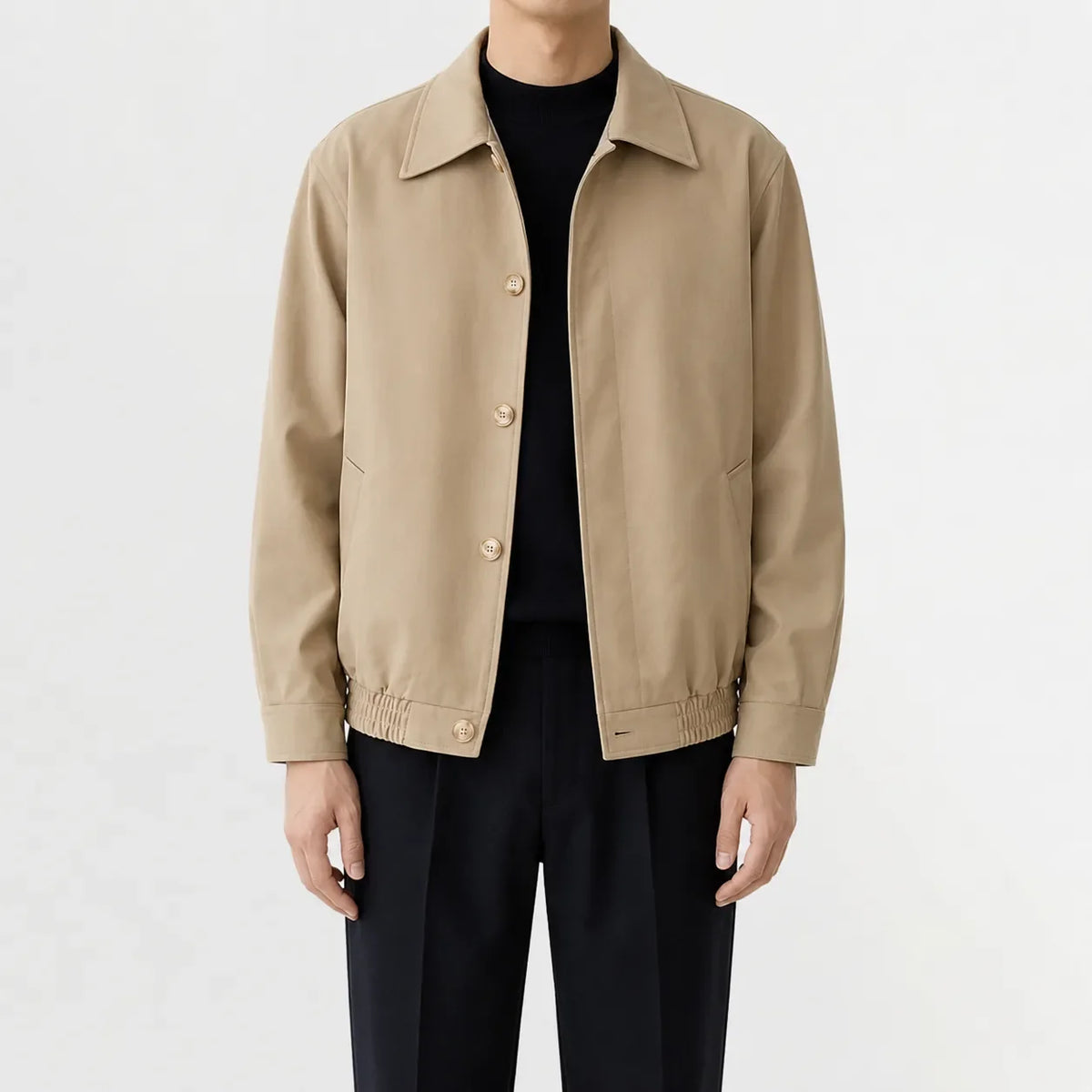 Men's Trench Coat with Classic Collar