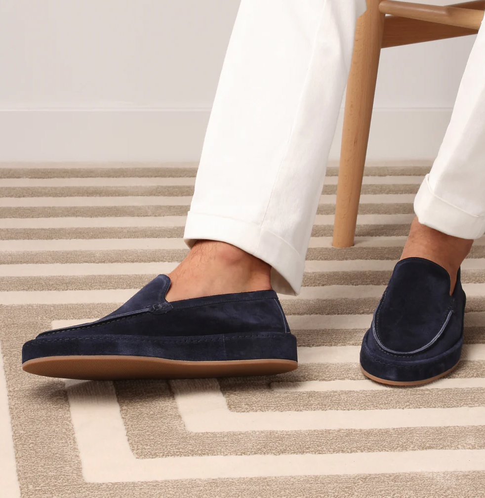 Men's Suede-Look Slip-On Loafers with Cushioned Sole