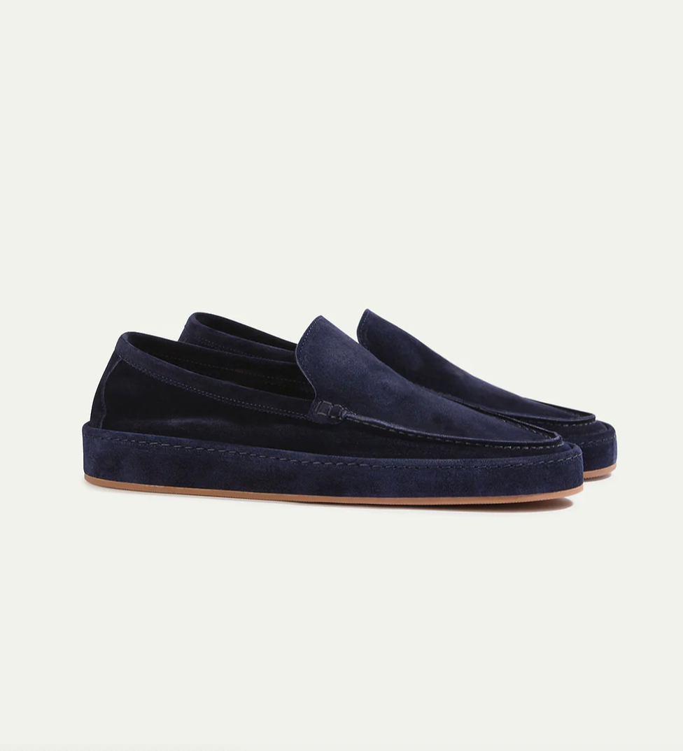 Men's Suede-Look Slip-On Loafers with Cushioned Sole