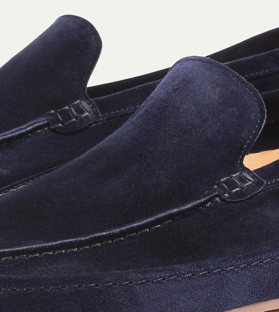 Men's Suede-Look Slip-On Loafers with Cushioned Sole