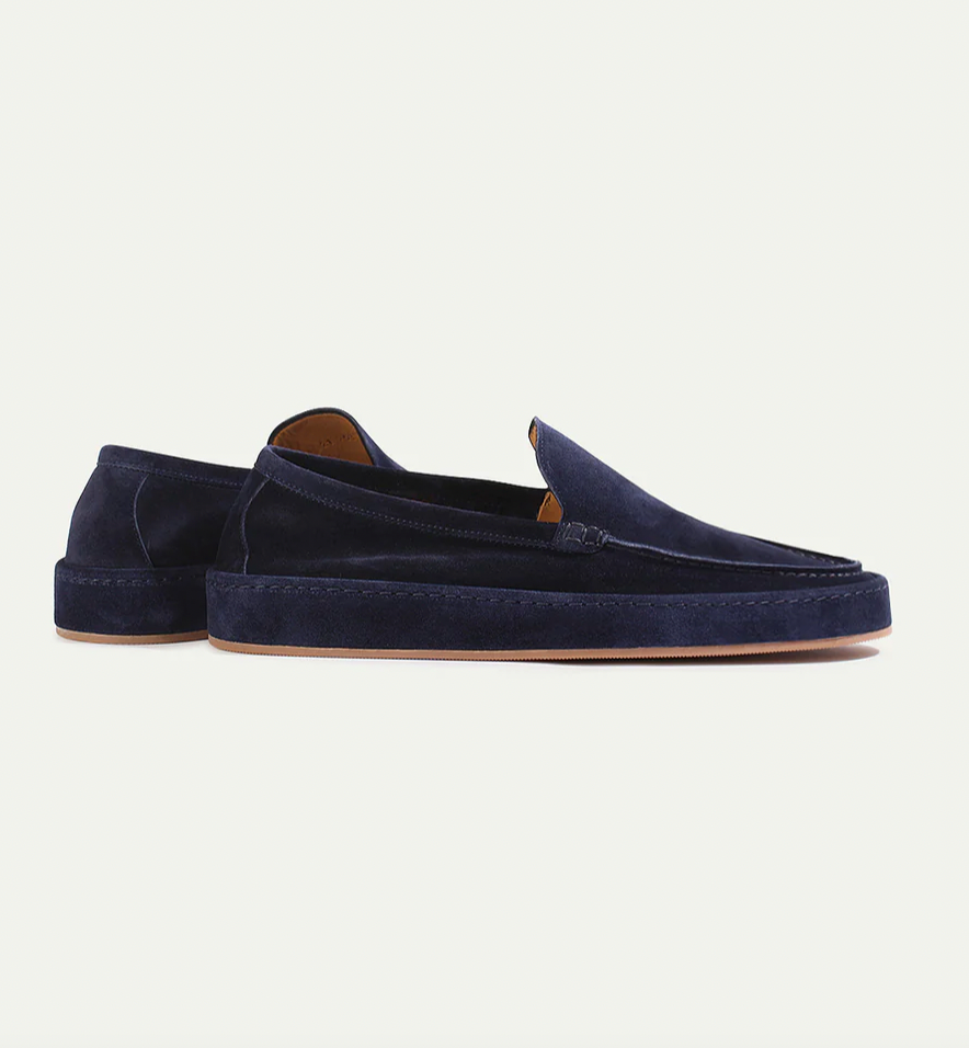 Men's Suede-Look Slip-On Loafers with Cushioned Sole