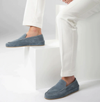 Men's Suede-Look Slip-On Loafers with Cushioned Sole