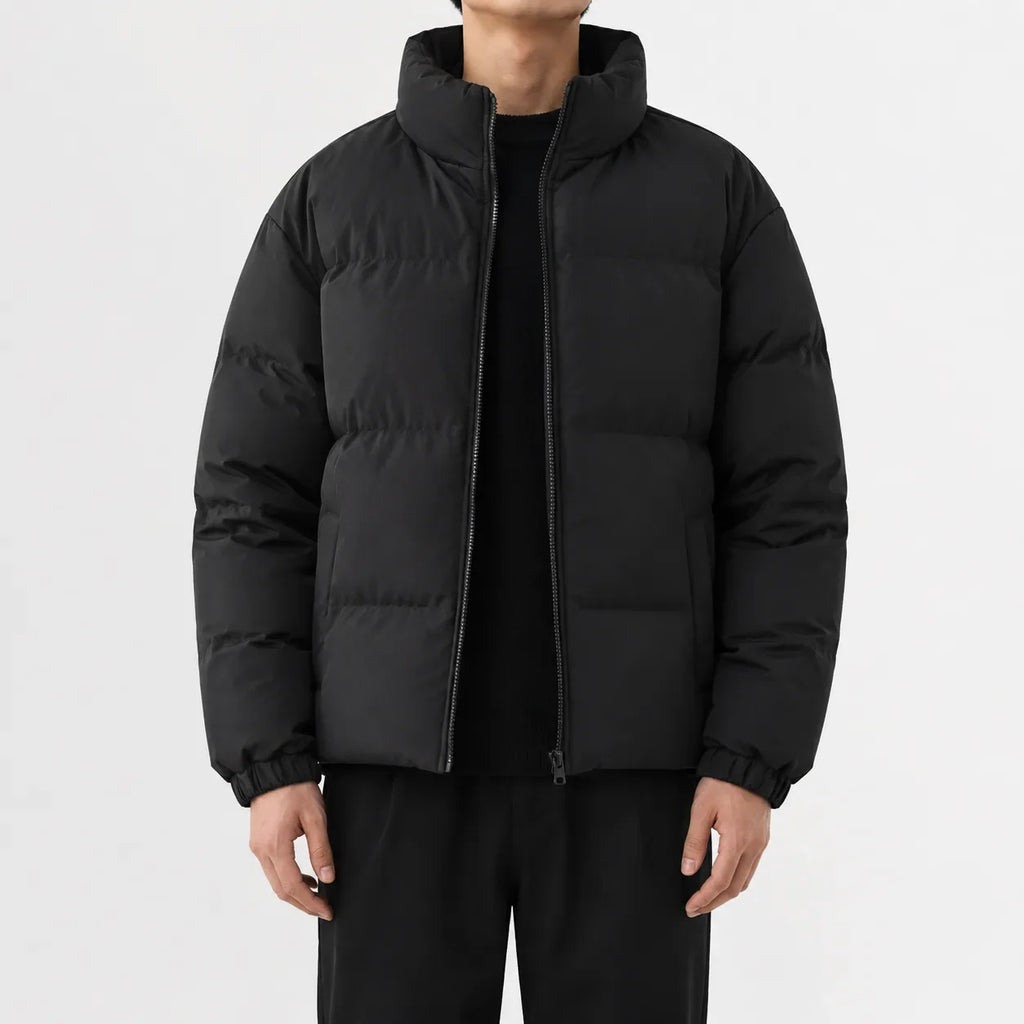 Men's Puffer Jacket with High Collar