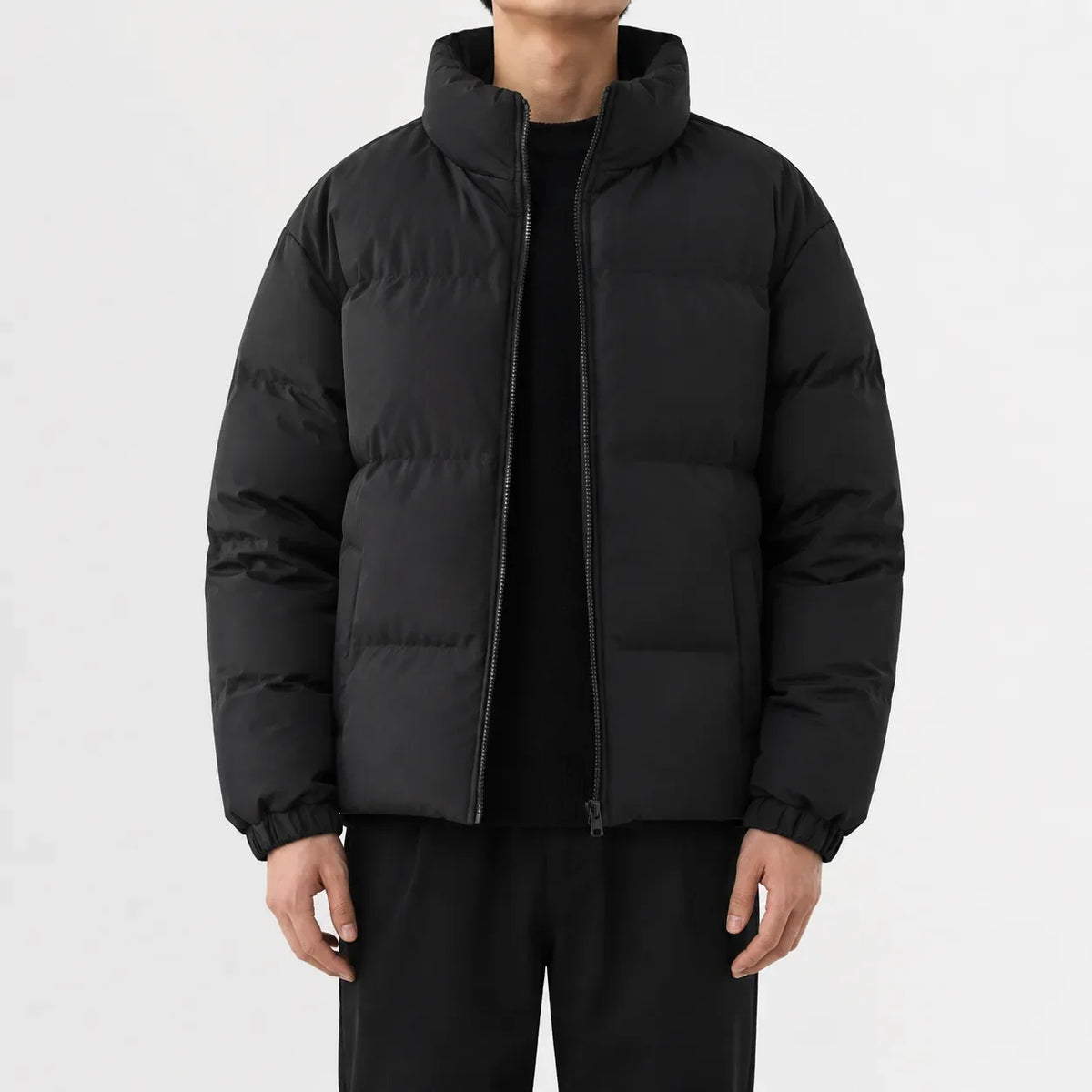 Men's Puffer Jacket with High Collar