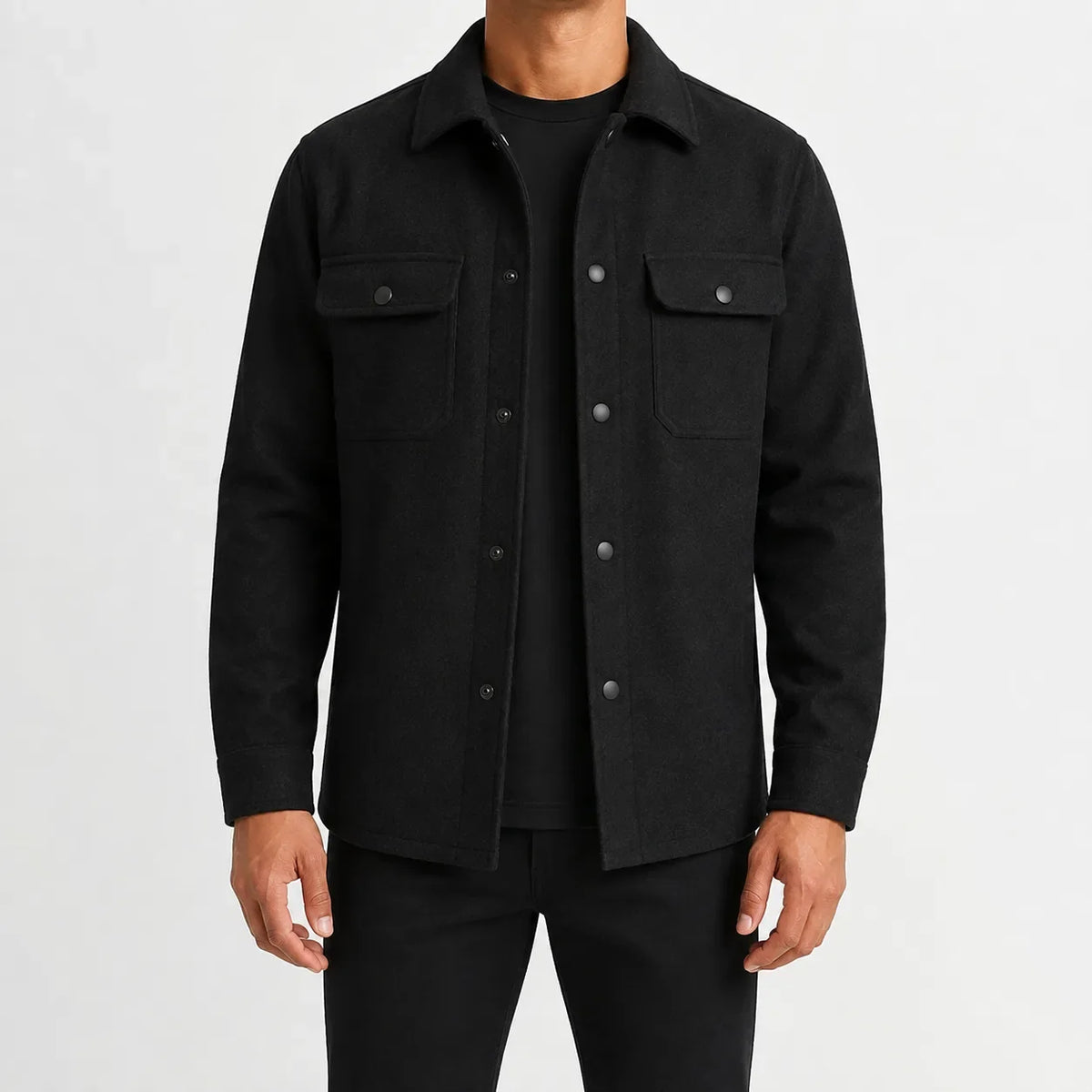 Men's Overshirt with Mandarin Collar – Style 2