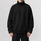 Men's Fleece-lined Jumper with Turtle Neck