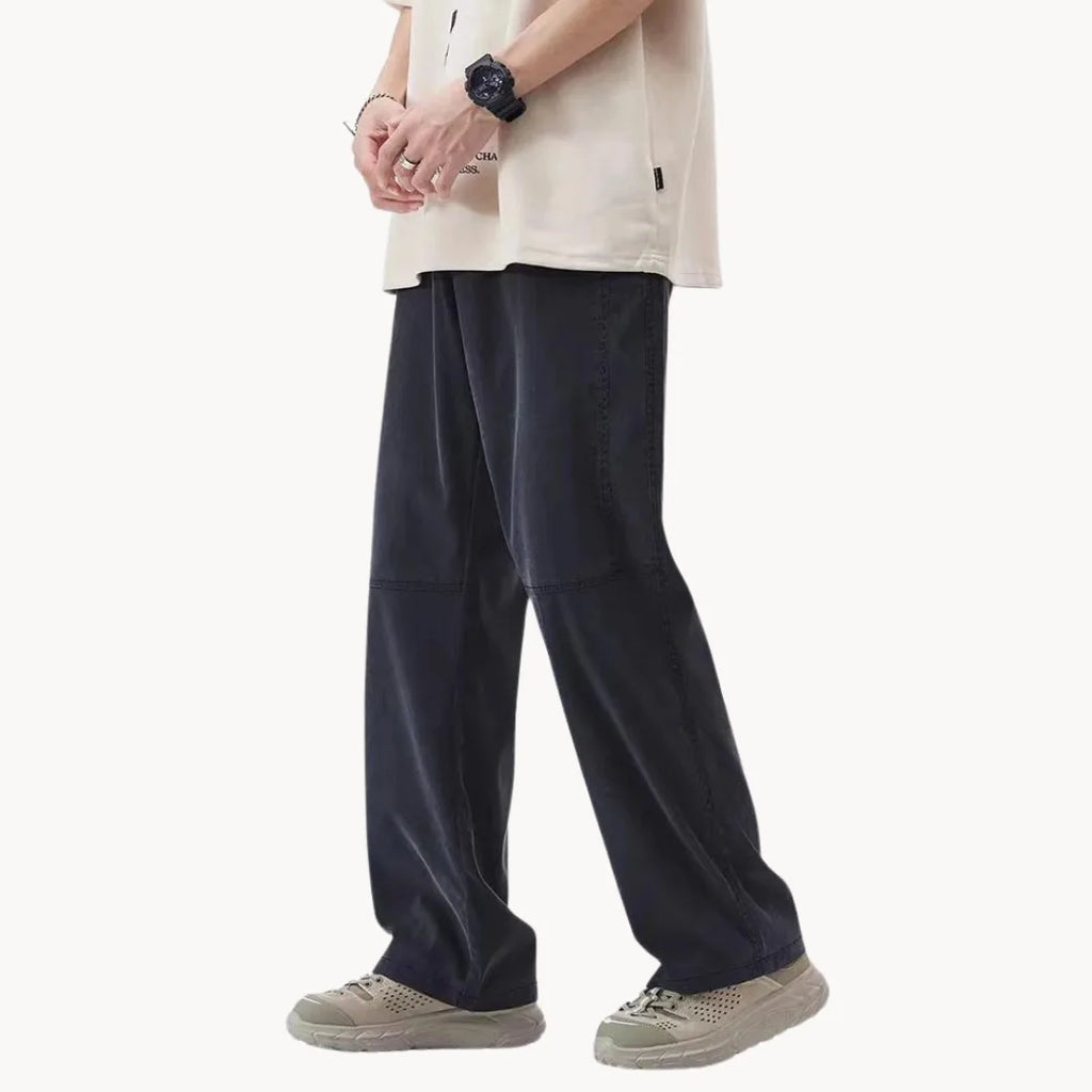Men's Straight-Fit Trousers with Elasticated Waist