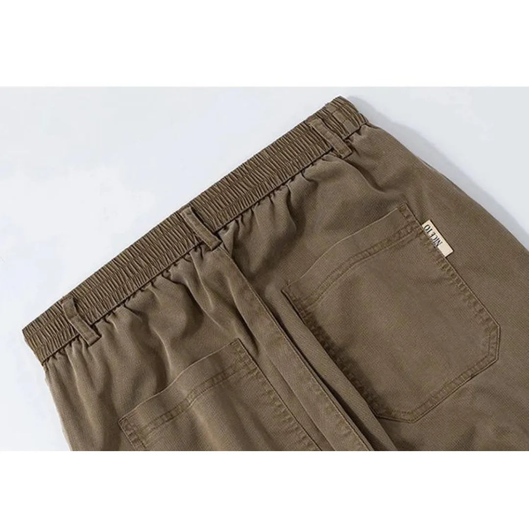 Men's Straight-Fit Trousers with Elasticated Waist