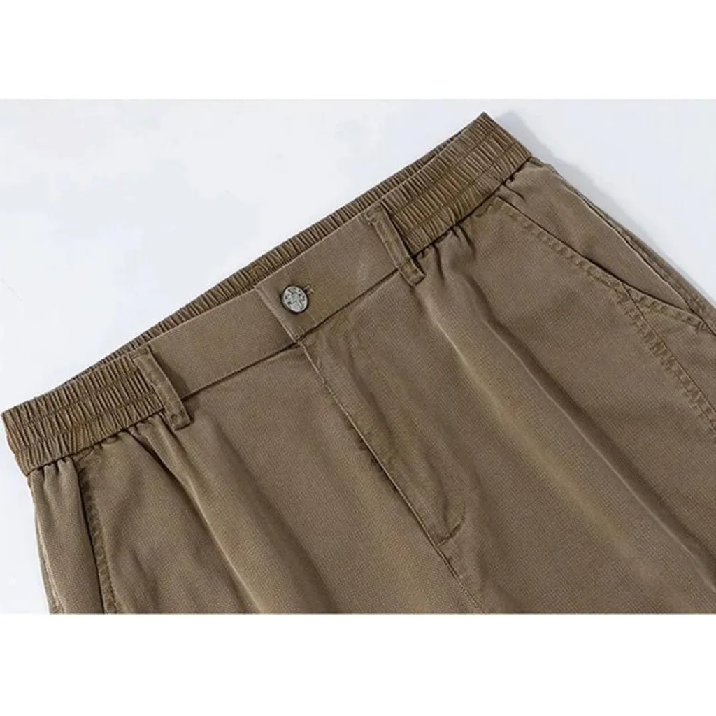 Men's Straight-Fit Trousers with Elasticated Waist