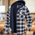 Men's Hooded Plaid Shirt Jacket – Quilted-Lined Winter Shacket